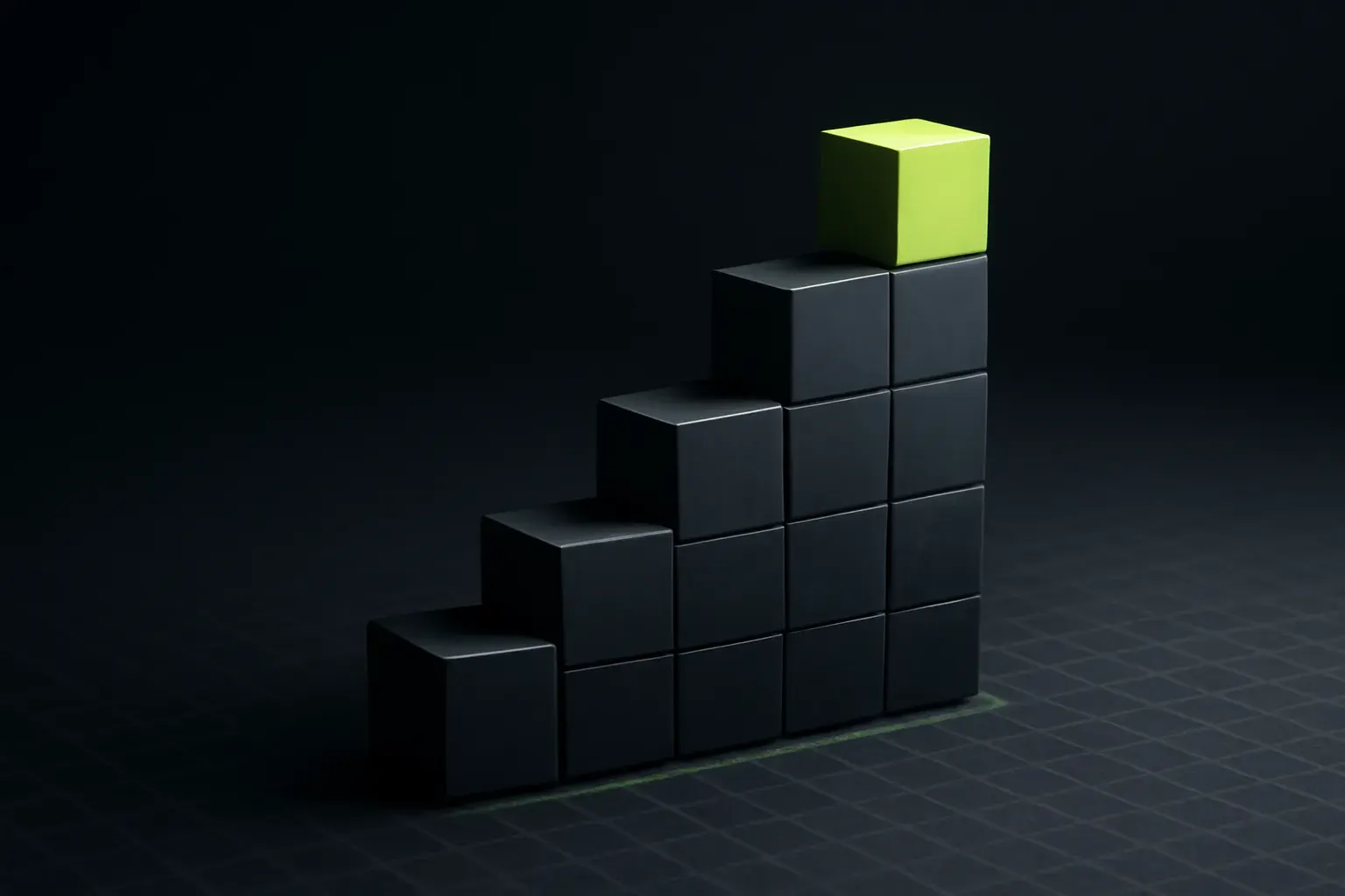 Abstract grid of category tiles in lime and charcoal, standing for an online store's category pages.