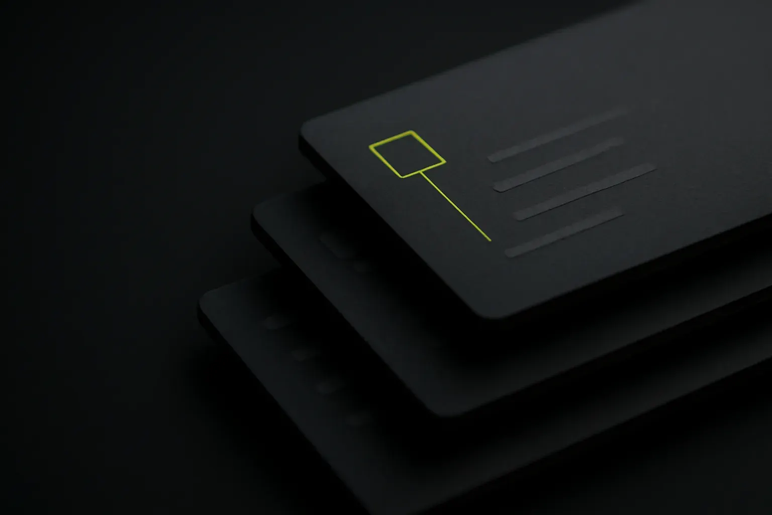 Layered answer cards, one source outlined in lime.